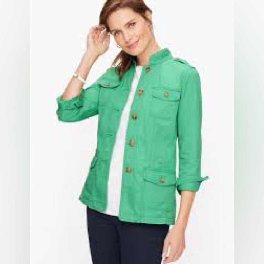Talbots Military Inspired Jacket in Green, Size XS